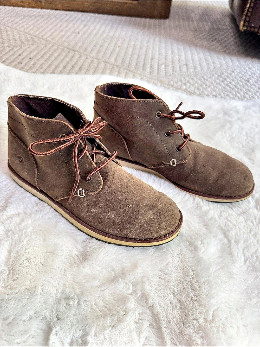 Sperry Windward Mid Leather Chukka Boots Brown US 4